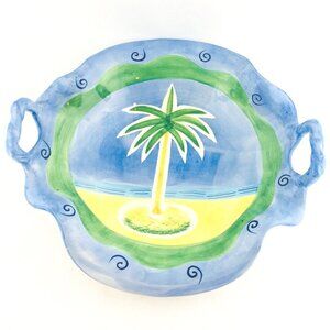 Baum Brothers Style Eyes BAU23 Tropical Beach Summer Palm Tree Daul Handled Bowl
